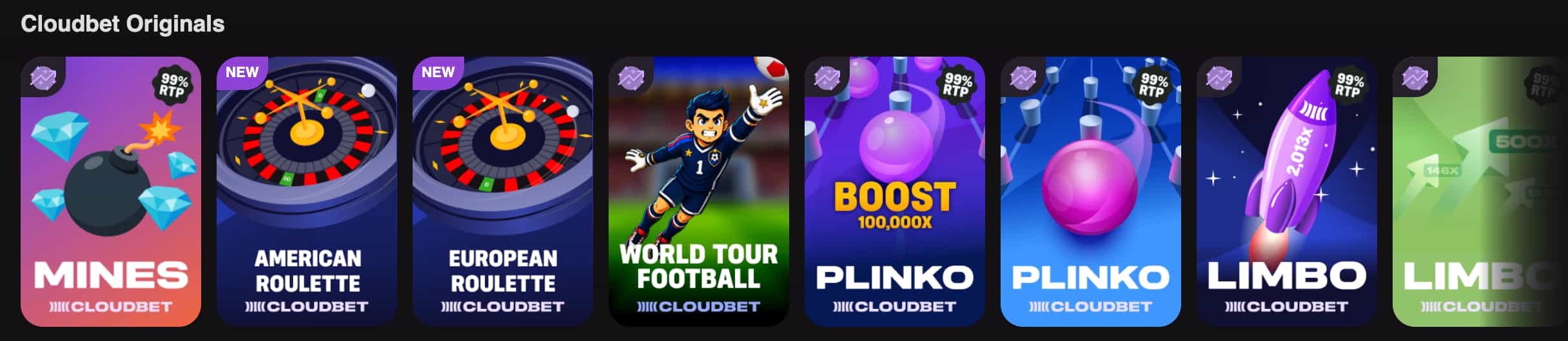 Cloudbet crypto casino and sportsbook lobby overview